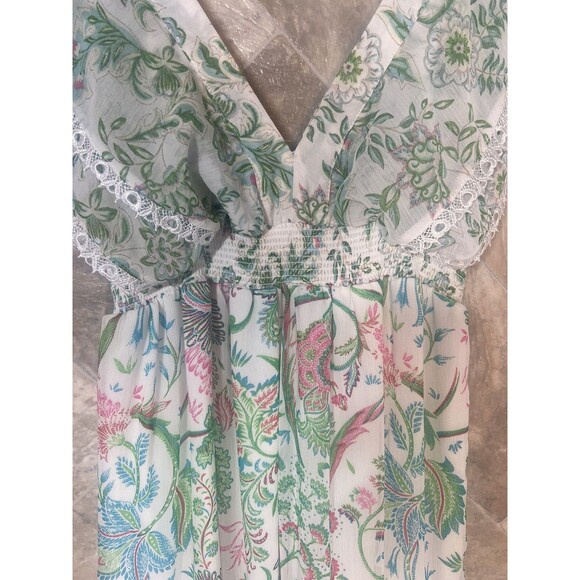 NEW House of Harlow 1960 Women’s XS White Floral Tiered Maxi Dress Sleeveless - Picture 7 of 14